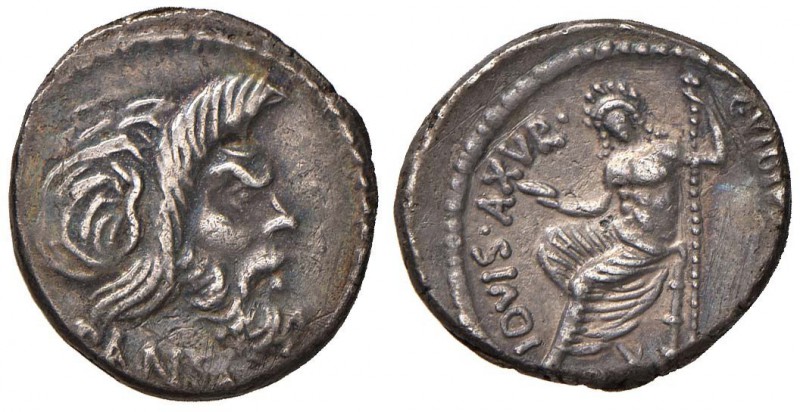 Vibia - C. Vibius C. n. Pansa Caetronianus - Denario (48 a.C.) Maschera di Pan a...