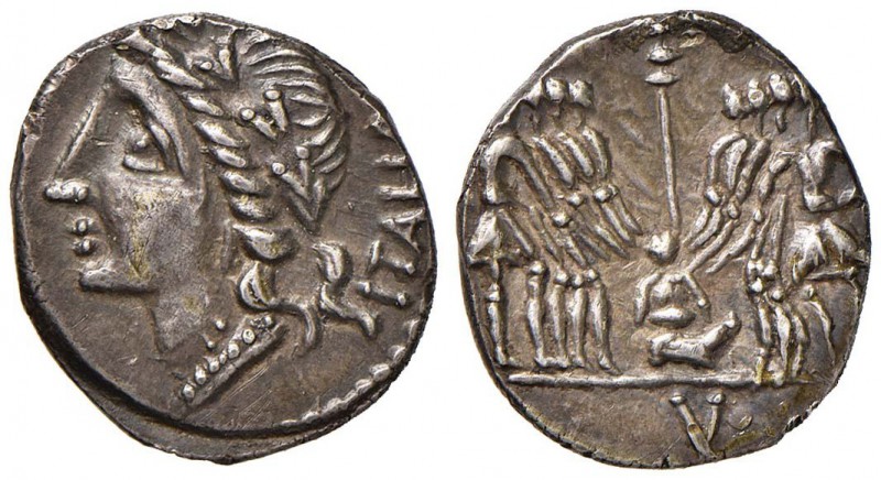 Guerre sociali - Confederazione marsica (90-88 a.C.) Denario (Corfinium, 90 a.C....