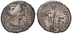 Q. Caecilius Metellus Pius Scipio - Denario (47-46 a.C.) Testa dell’Africa a d. - R/ Ercole stante di fronte si appoggia alla clava - Cr. 461/1 AG (g ...