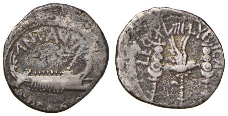 Marco Antonio - Denario (32-31 a.C., zecca itinerante con Antonio in Oriente) Na...