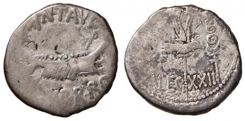 Marco Antonio - Denario (32-31 a.C., zecca itinerante con Antonio in Oriente) Na...