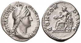 Sabina (moglie di Adriano) Denario - Busto a d. - R/ La Concordia seduta a s. - RIC 391 AG (g 3,37)

qSPL