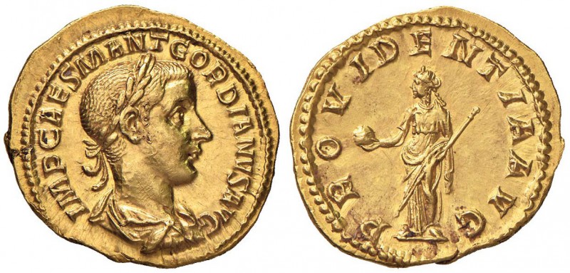 Gordiano III (238-244) Aureo - Busto laureato a d. - R/ PROVIDENTIA AVG, la Prov...