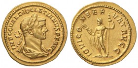 Diocleziano (284-305) Aureo - Busto laureato a d. - R/ Giove stante a s. - RIC 134 AU (g 5,00) RR Minimi graffietti e colpetto al bordo 

SPL