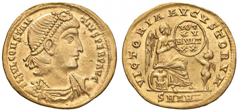 Costanzo II (337-361) Solido (Antiochia, 337-347) Busto diademato a d. - R/ La V...