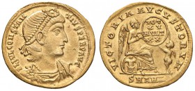 Costanzo II (337-361) Solido (Antiochia, 337-347) Busto diademato a d. - R/ La Vittoria seduta a d. con corona iscritta - RIC 25 AU (g 4,50) RR 

SP...