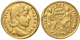 Costanzo II (337-361) Solido (Antiochia, 337-347) Testa diademata a d. - R/ Roma e Costantinopoli sedute sorreggono una corona iscritta - RIC 172 AU (...