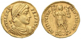 Valente (364-378) Solido (Antiochia) Busto diademato a d. - R/ L’imperatore stante di fronte - RIC 2d AU (g 4,16) Da montatura

BB