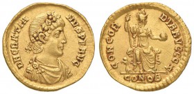 Graziano (367-383) Solido (Costantinopoli, circa 367-383) Busto diademato a d. - R/ Costantinopoli seduta di fronte - RIC 46b AU (g 4,41)

qSPL