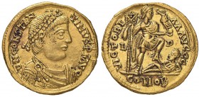 Costantino III (407-411) Solido (Lugdunum, circa 407-408) Busto diademato a d. - R/ L’imperatore stante a d. calpesta un nemico - RIC 1506 AU (g 4,48)...