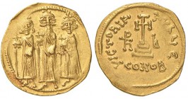 Eraclio (610-641) Solido - Gli imperatori stanti di fronte - R/ Croce potenziata - Sear 767 AU (g 4,36)

qSPL
