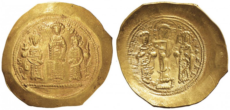 Romano IV (1068-1071) Histamenon nomisma - Cristo e gli imperatori stanti di fro...