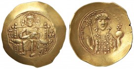 Michele VII (1071-1078) Histamenon nomisma - Cristo seduto in trono di fronte - R/ Busto coronato di fronte - Sear 1869 AU (g 4,43) Graffi al margine ...