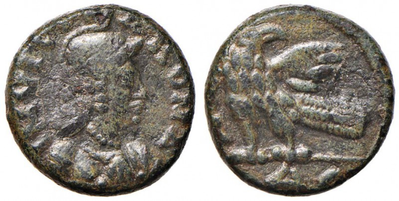 OSTROGOTI Teodorico (493-526) Follis (Roma) Busto elmato di Roma a d. - R/ Aquil...