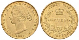 AUSTRALIA Vittoria (1837-1901) Sterlina 1865 - Fr. 10 AU (g 8,00) Graffio al D/

BB