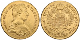 AUSTRIA Maria Teresa (1740-1780) Tallero 1780 riproduzione in oro moderna - AU (g 73,11) Da montatura

BB