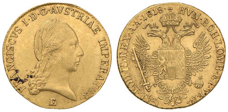 AUSTRIA Francesco I (1804-1835) Ducato 1818 E Karlsburg - Fr. 216 AU (g 3,49) De...