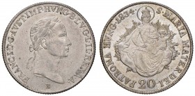 AUSTRIA Ferdinando I (1835-1848) 20 Kreuzer 1834 B - AG (g 6,69)

SPL+