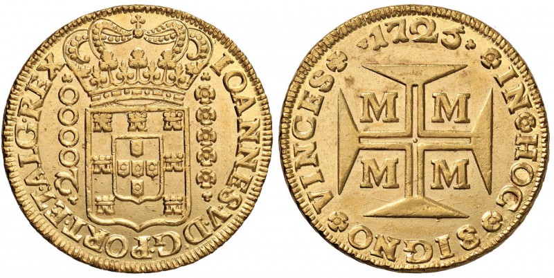 BRASILE Joao V (1706-1750) 20.000 Reis 1725 Minas Gerais - Fr. 33 AU (g 53,67) R...