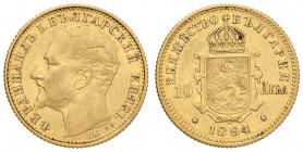 BULGARIA Ferdinando (1887-1918) 10 Leva 1894 - Fr. 4 AU (g 3,22) Minimi depositi al R/ 

BB+
