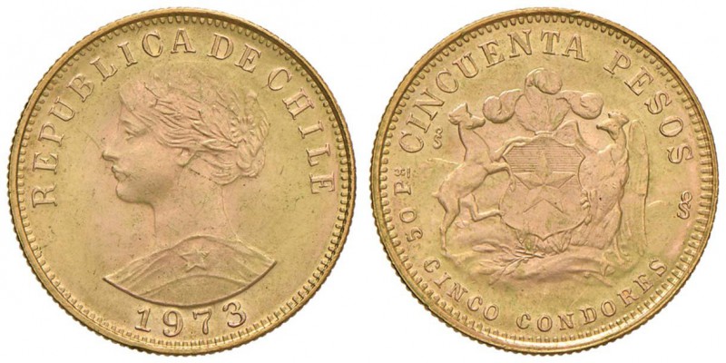 CILE 50 Pesos 1973 - AU (g 10,17)

SPL+/FDC