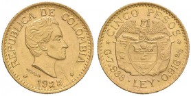 COLOMBIA 5 Pesos 1925 - Fr. 115 AU (g 7,79)

SPL