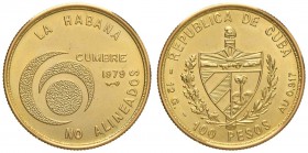 CUBA 100 Pesos 1979 Cuba non allineata - Fr. 9 AU (g 12,07) 

FDC
