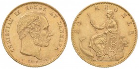 DANIMARCA Cristiano IX (1863-1906) 20 Corone 1890 - Fr. 295 AU (g 9,00)

qFDC
