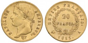 FRANCIA Napoleone (1815) 20 Franchi 1815 A - Gad. 1025a AU (g 6,42) Conservazione insolita per il tipo

qSPL/SPL
