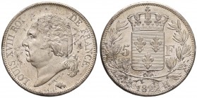 FRANCIA Luigi XVIII (1815-1824) 5 Franchi 1822 H - Gad. 614 AG (g 24,92) Leggere macchie

qFDC/FDC