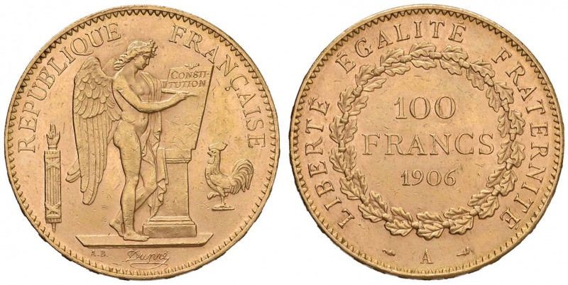 FRANCIA Terza Repubblica (1871-1940) 100 Franchi 1906 A - Gad. 1137 AU (g 32,34)...