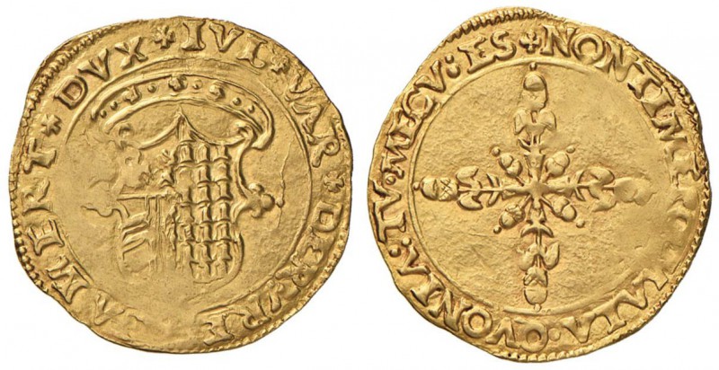 CAMERINO Giulia Varano e Guidobaldo II della Rovere (1534-1539) Scudo d’oro - CN...