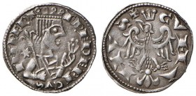 COMO A nome di Federico II (sec. XIII) Grosso da 4 denari - MIR 264 (indicato come mezzo grosso) AG (g 1,27) RR Assai raro con la stella nel campo del...