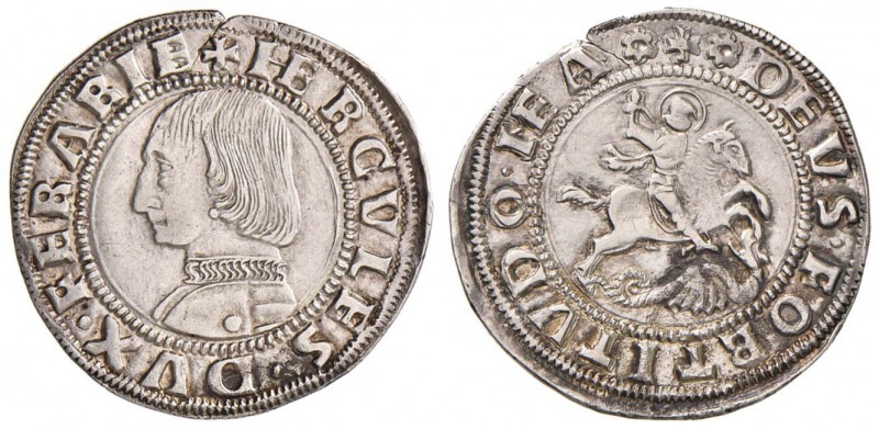 FERRARA Ercole I (1471-1505) Grossone - MIR 257 AG (g 3,71) Una modesta porosità...