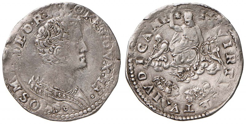 FIRENZE Cosimo I (1537-1574) Lira da 20 Soldi - MIR 127 AG (g 4,73) RR Ribattuta...