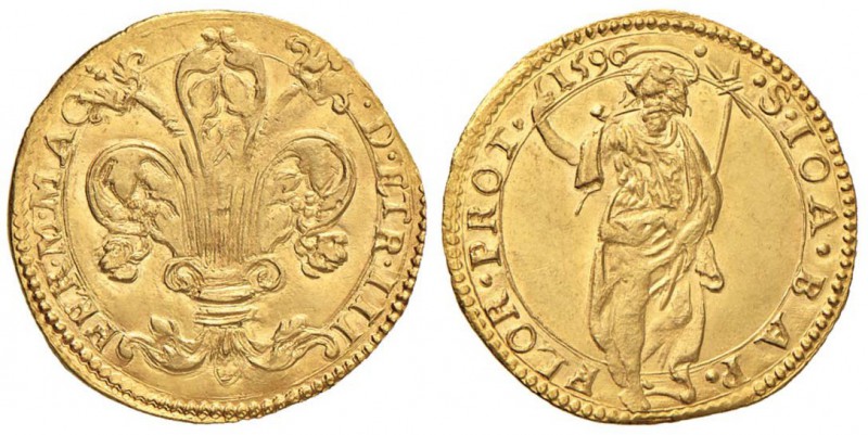 FIRENZE Ferdinando I (1587-1609) Ducato gigliato 1596 - MIR 213/2 AU (g 3,51) R ...