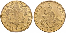 FIRENZE Francesco II (1747-1765) Ruspone 1748 - MIR 359/2 AU R In slab PCGS AU58

SPL