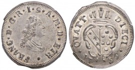FIRENZE Francesco II (1747-1765) 10 Quattrini 1759 - MIR 366/2 AU R In slab PCGS MS62. Conservazione eccezionale

FDC