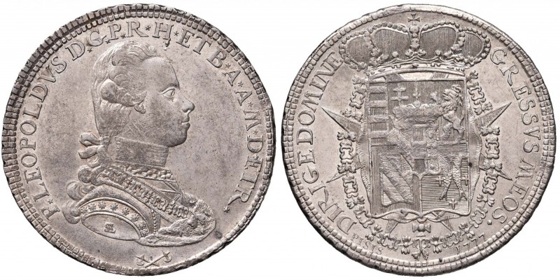FIRENZE Pietro Leopoldo (1765-1790) Francescone 1777 - MIR 380/1 AG (g 27,49) RR...