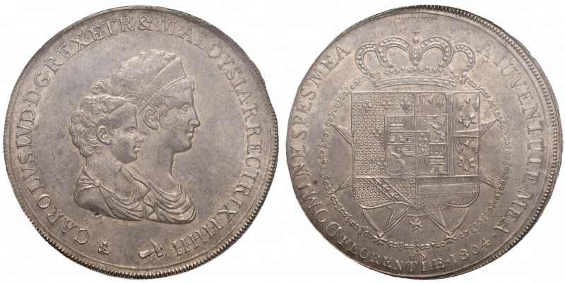 FIRENZE Carlo Lodovico di Borbone (1803-1807) Dena 1804 - MIR 422/2 AG In slab M...