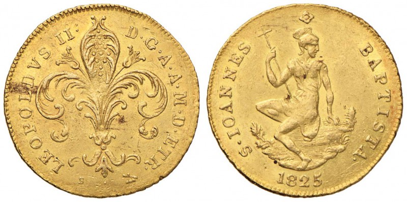 FIRENZE Leopoldo II (1824-1859) Ruspone 1825 - MIR 444/2 AU (g 10,49) RR Piccola...