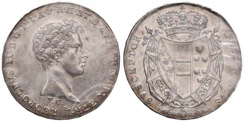 FIRENZE Leopoldo II (1824-1859) Mezzo francescone 1829 - MIR 450/3 AG R Sigillat...