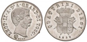FIRENZE Leopoldo II (1824-1859) 10 Quattrini 1858 - MIR 461 MI (g 1,92) Conservazione eccezionale con i fondi praticamente speculari 

FDC