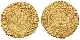 GENOVA Carlo VI re di Francia (1396-1409) Ducato con XXII - MIR 539/1 (indicato R/3) AU (g 3,56) RRR 

SPL