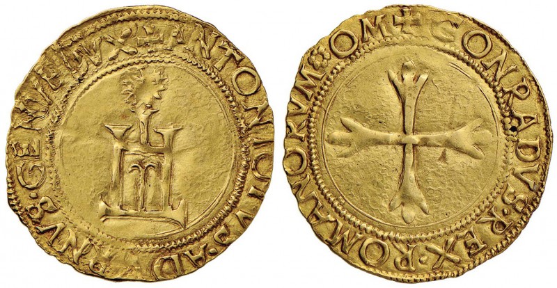 GENOVA Antoniotto Adorno (1522-1527) Scudo d’oro - MIR 168 AU (g 3,39) RR Dalla ...