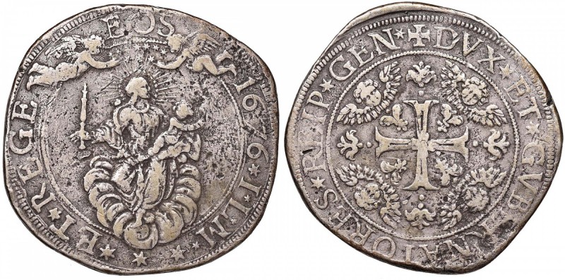 GENOVA Dogi Biennali (1528-1797) 2 Scudi 1676 sigla ILM - MIR 290/15 AG (g 67,83...