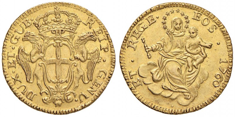 GENOVA Dogi Biennali (1528-1797) 50 Lire 1760 - MIR 271/3 AU (g 14,07) RRR Nomin...
