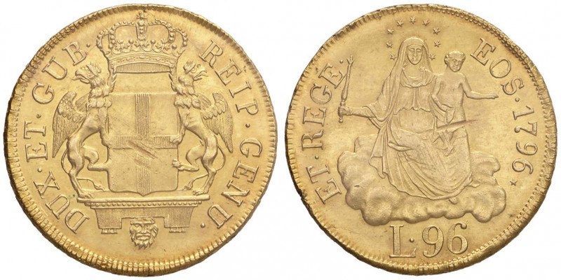 GENOVA Dogi Biennali (1528-1797) 96 Lire 1796 Stella dopo la data - MIR 275/4 AU...