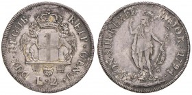 GENOVA Dogi Biennali (1528-1797) 2 Lire 1794 - MIR 317/2 AG (g 8,28) Bellissimo esemplare

qFDC