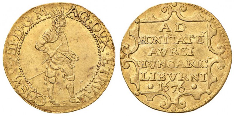 LIVORNO Cosimo III (1670-1723) Ongaro 1676 - MIR 72/3 AU (g 3,47) RRR Moneta mol...